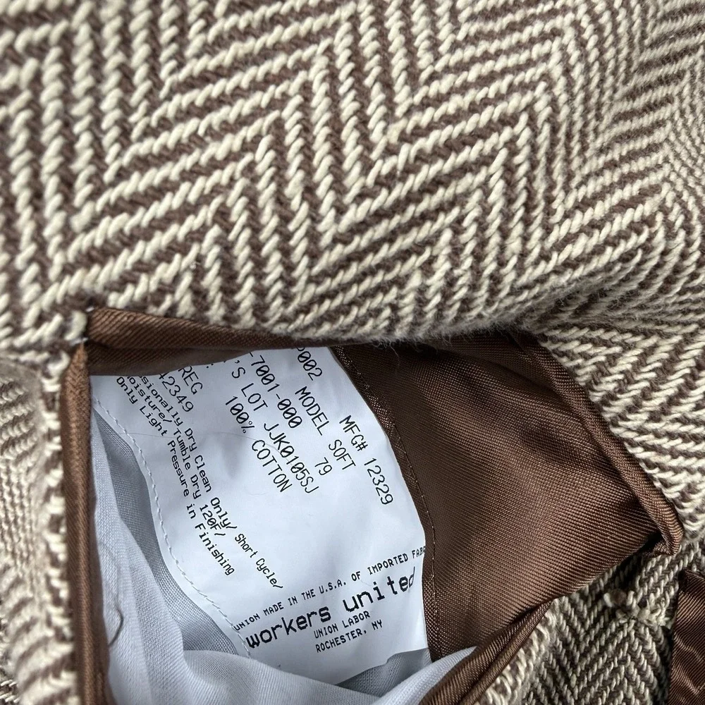 J. Press Herringbone Tweed Blazer Sport Coat Men's Size 48R Made In USA Cotton